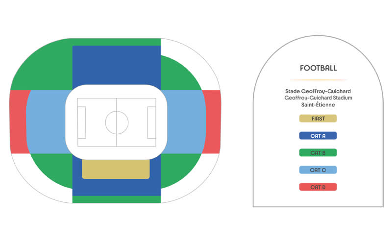 Stade Geoffroy Guichard Olympic Football Venue Seating Plan
