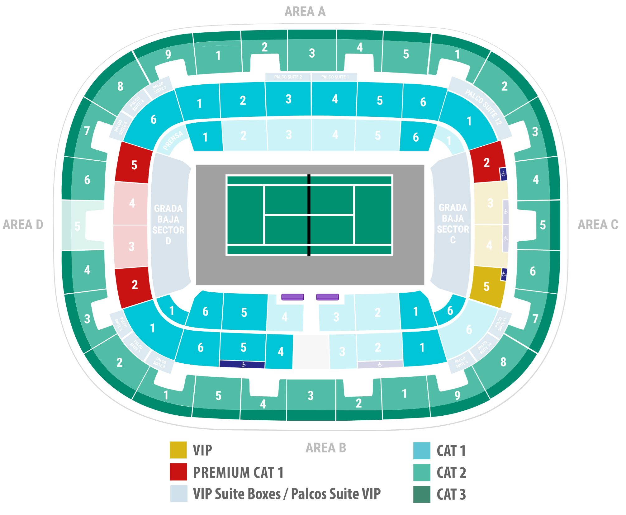 Palacio de Deportes Jose Maria Martin Carpena Davis Cup Italy vs Argentina Venue Seating Plan