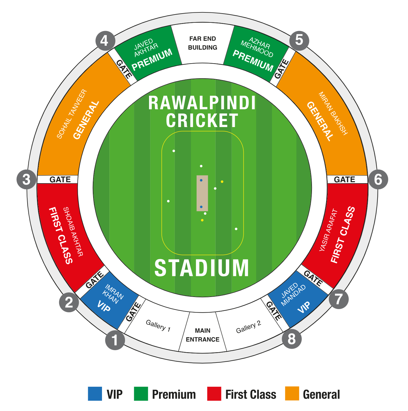 Pindi Cricket Stadium Pakistan Vs Bangladesh Venue Seating Plan