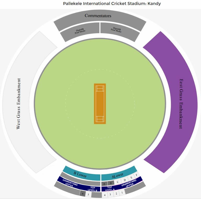 Pallekele International Cricket Stadium Sri Lanka vs India 1st T20 Venue Seating Plan