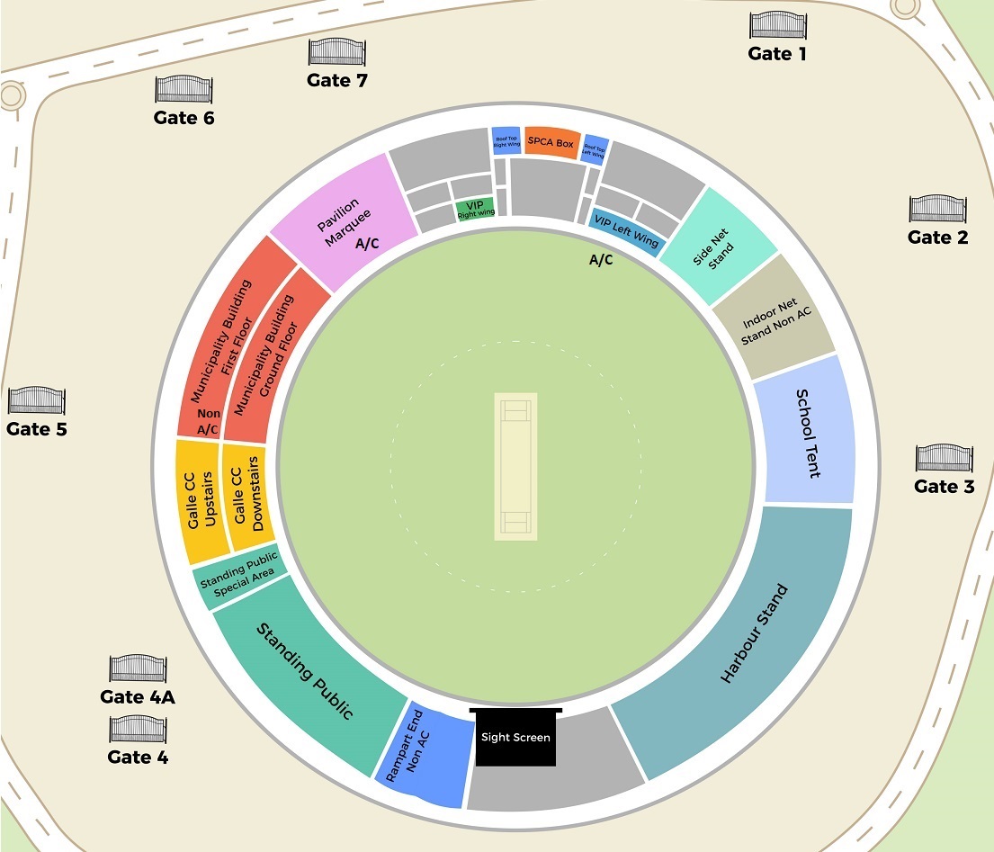 Galle International Stadium England vs Sri Lanka 1st Test Venue Seating Plan