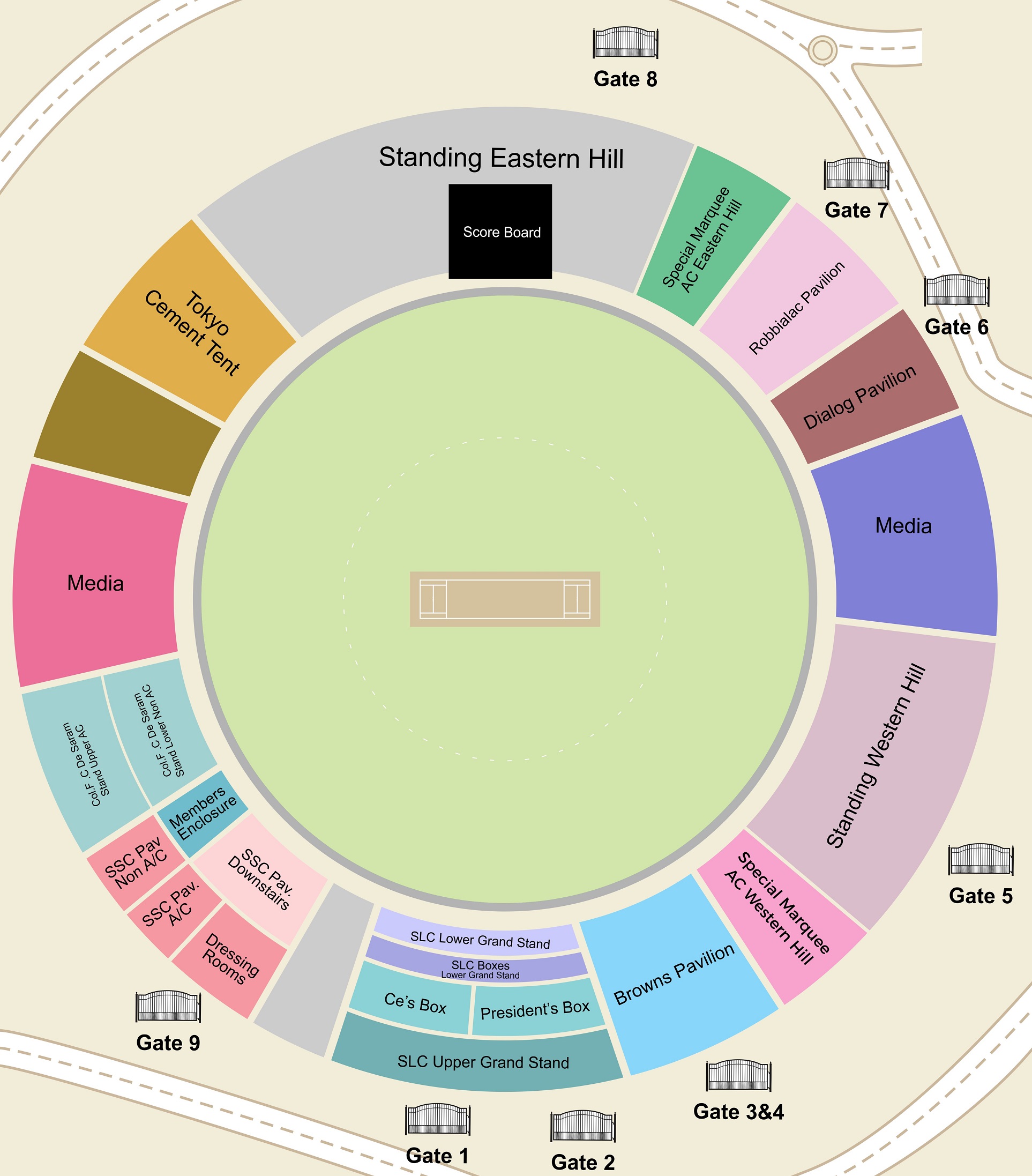 Sinhalese Sports Club Ground England vs Sri Lanka 2nd Test Venue Seating Plan