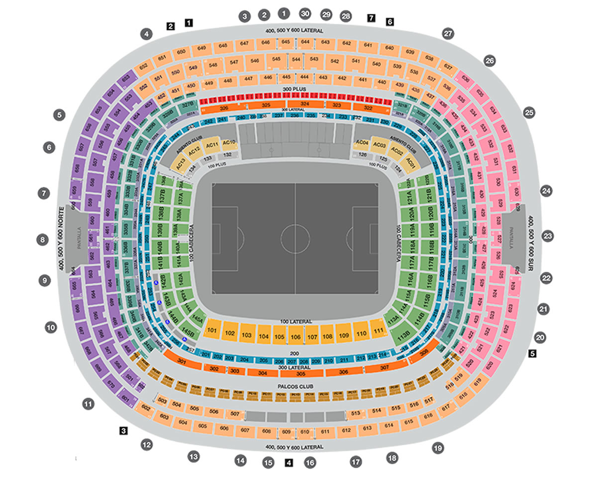 Estadio Azteca Mexico City FIFA World Cup Match 92 Venue Seating Plan