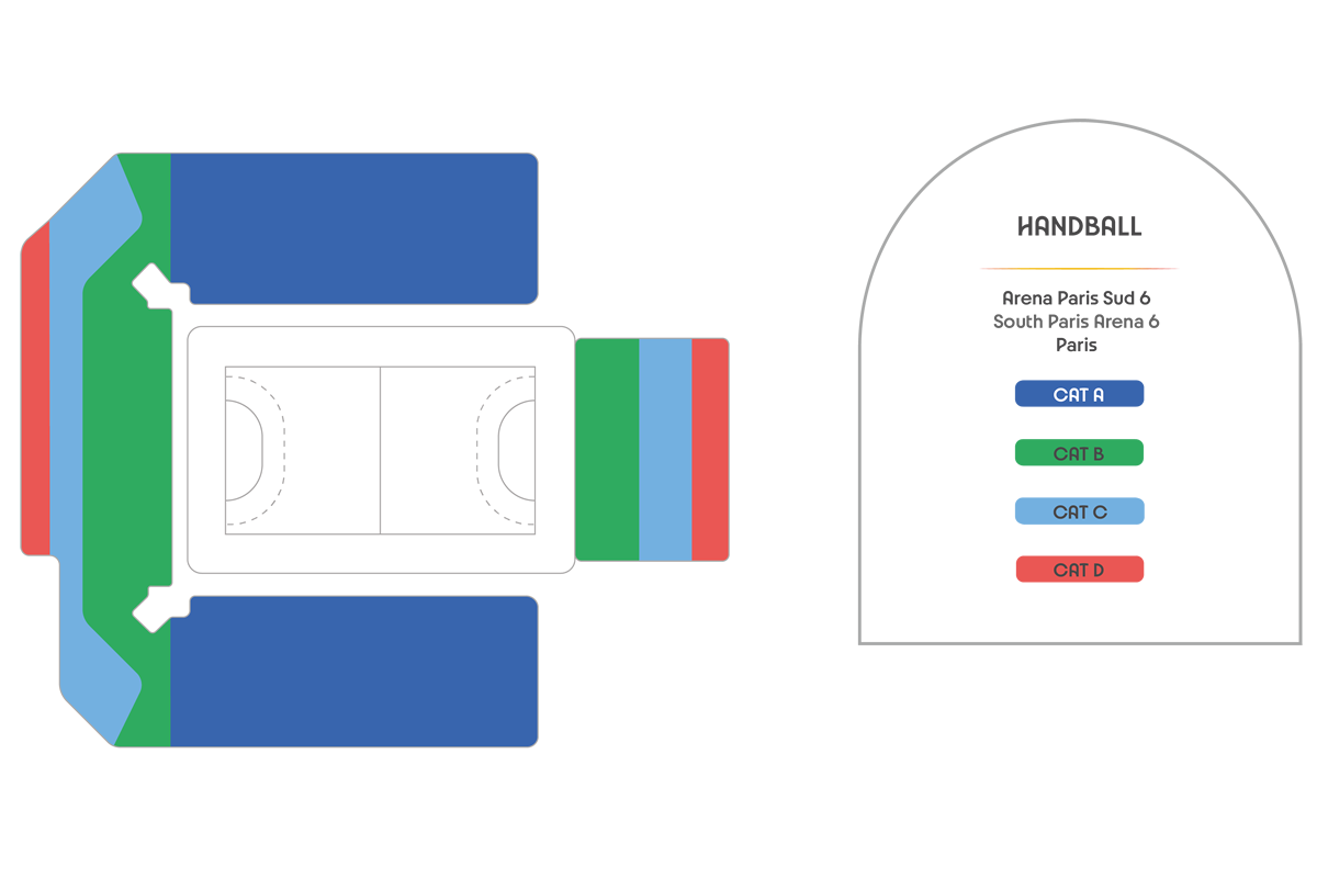 South Paris Arena 6 HANDBALL Olympic Handball Venue Seating Plan