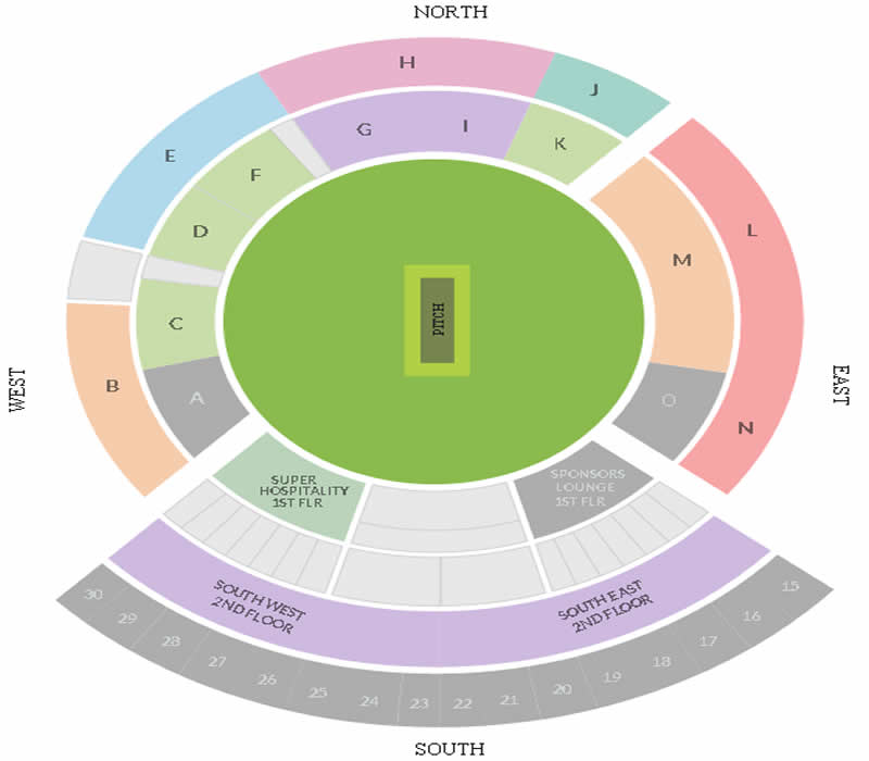 Dr. Y.S.Rajashekar Reddy Cricket Stadium India vs England 2nd Test Day 1 Venue Seating Plan