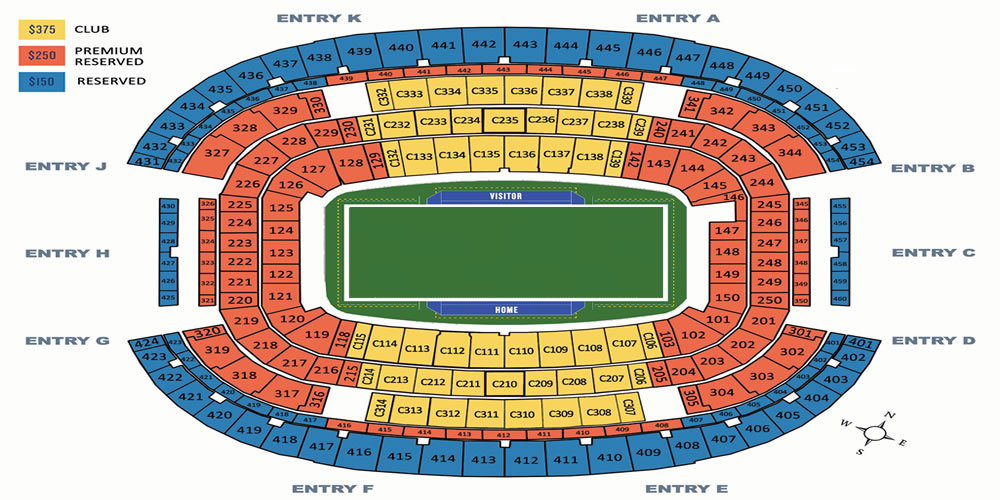 AT&T Stadium Peru Vs Chile Venue Seating Plan