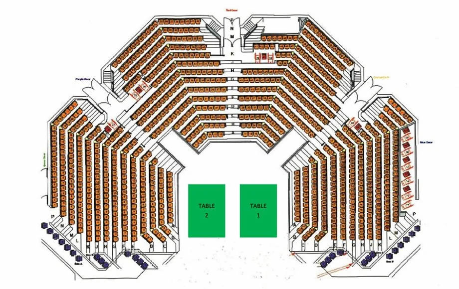Crucible Theatre World Snooker Championship 2024 Final Afternoon Venue Seating Plan