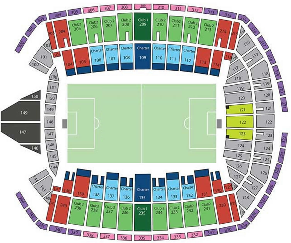 Seattle Stadium USA vs TBC Venue Seating Plan