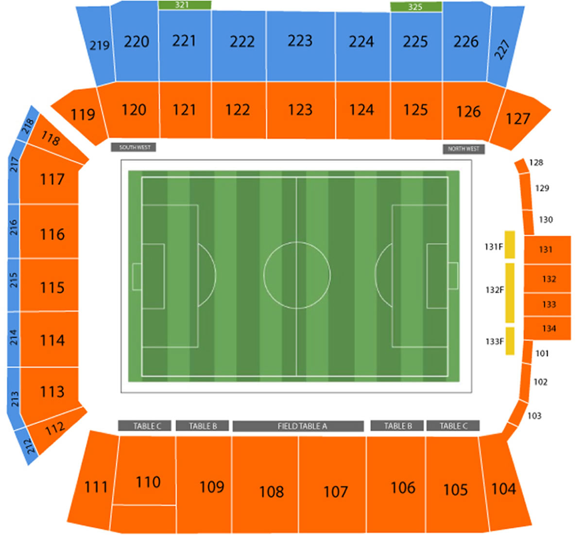 Toronto Stadium Canada vs TBC Venue Seating Plan