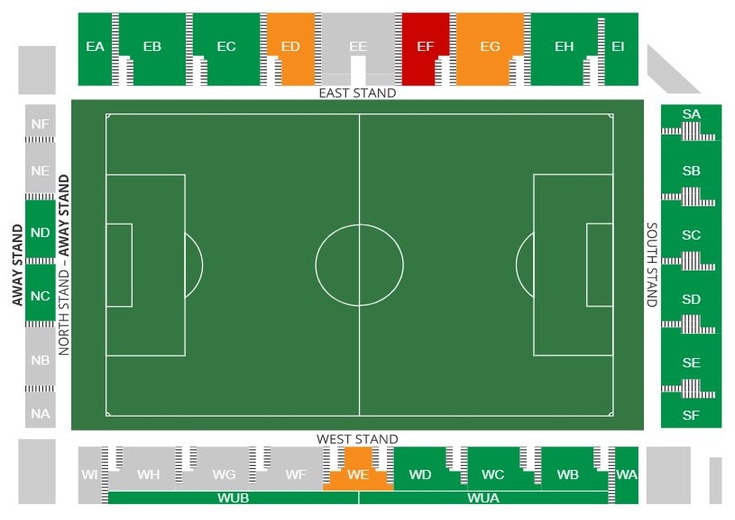 York Community Stadium USA vs Australia Venue Seating Plan